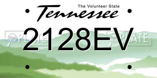 2128EV Tennessee License Plate