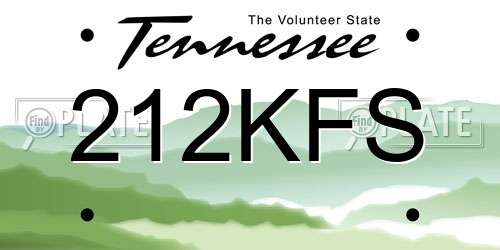 212KFS Tennessee License Plate