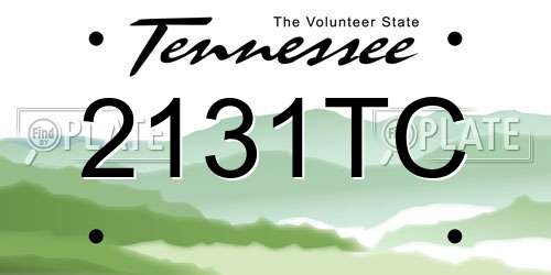 2131TC Tennessee License Plate
