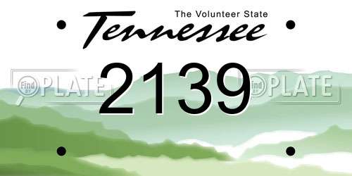 2139 Tennessee License Plate