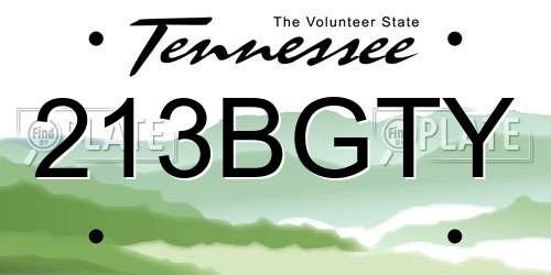 213BGTY Tennessee License Plate