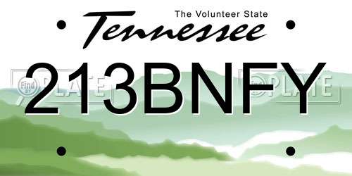 213BNFY Tennessee License Plate
