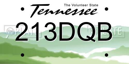 213DQB Tennessee License Plate