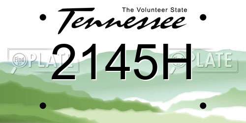 2145H Tennessee License Plate