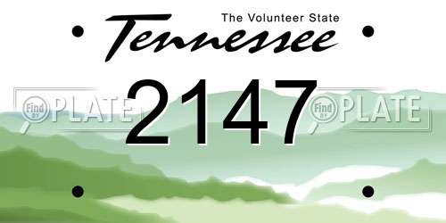 2147 Tennessee License Plate