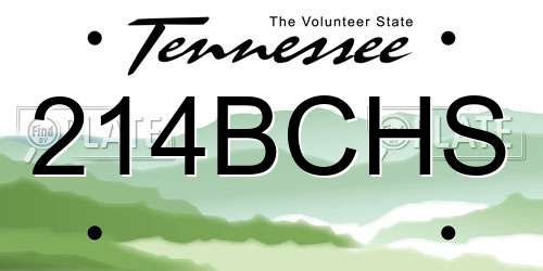 214BCHS Tennessee License Plate