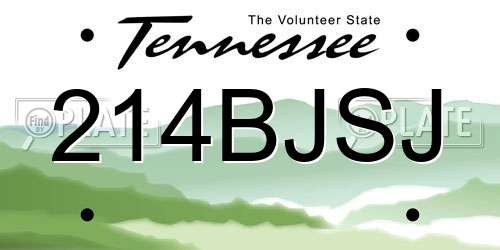 214BJSJ Tennessee License Plate