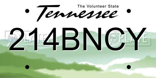 214BNCY Tennessee License Plate