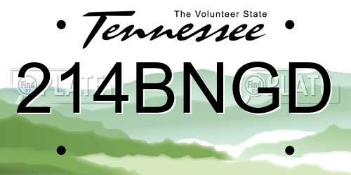214BNGD Tennessee License Plate
