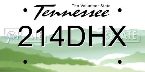 214DHX Tennessee License Plate