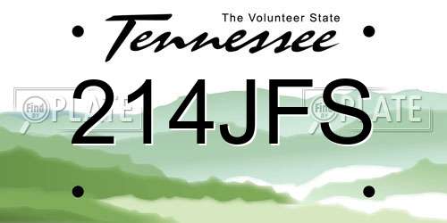 214JFS Tennessee License Plate