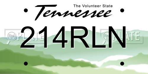214RLN Tennessee License Plate