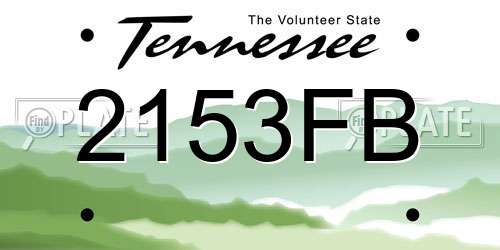 2153FB Tennessee License Plate