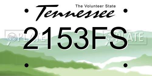 2153FS Tennessee License Plate