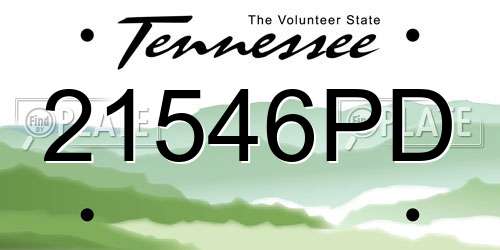21546PD Tennessee License Plate
