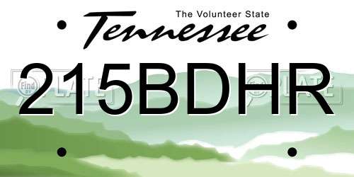 215BDHR Tennessee License Plate