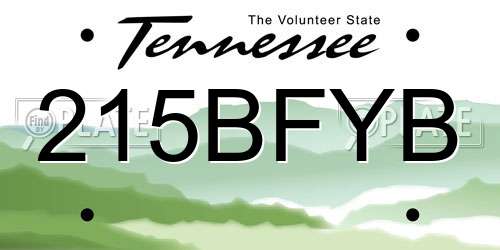 215BFYB Tennessee License Plate