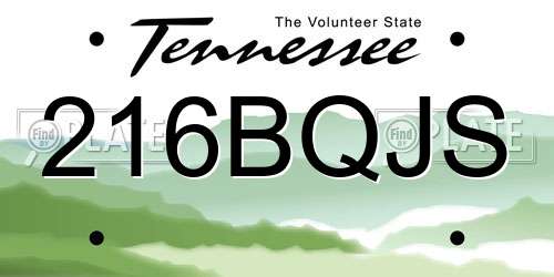 216BQJS Tennessee License Plate