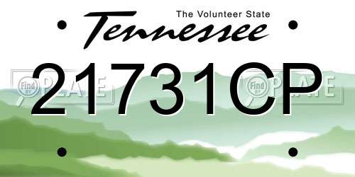 21731CP Tennessee License Plate