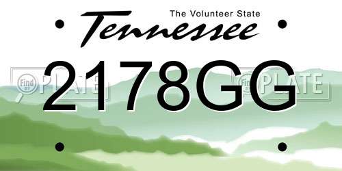 2178GG Tennessee License Plate