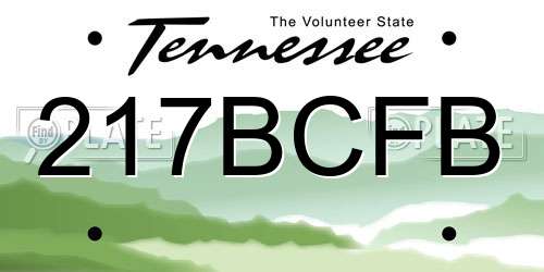 217BCFB Tennessee License Plate