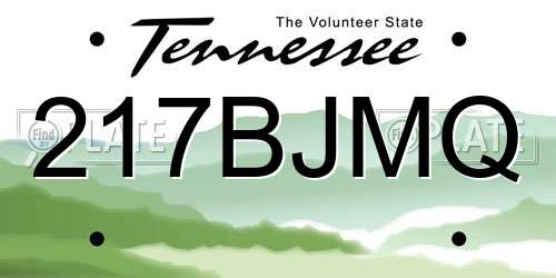 217BJMQ Tennessee License Plate