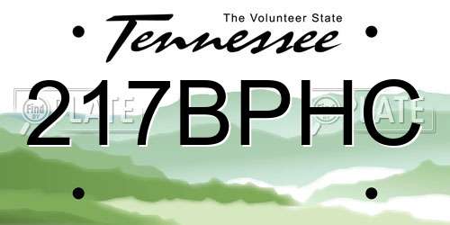 217BPHC Tennessee License Plate