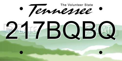 217BQBQ Tennessee License Plate