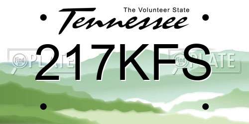 217KFS Tennessee License Plate