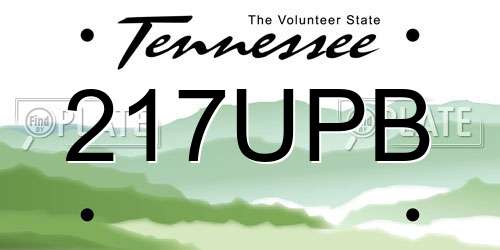 217UPB Tennessee License Plate