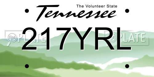 217YRL Tennessee License Plate