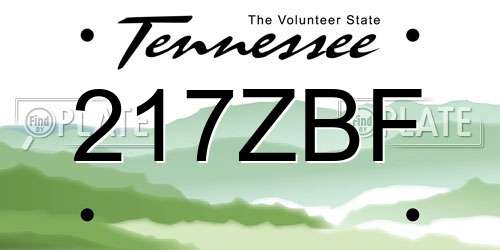 217ZBF Tennessee License Plate