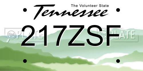 217ZSF Tennessee License Plate