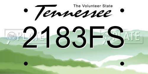 2183FS Tennessee License Plate