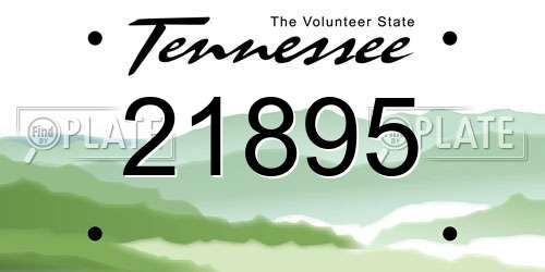 21895 Tennessee License Plate
