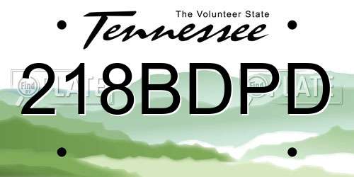 218BDPD Tennessee License Plate