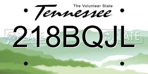 218BQJL Tennessee License Plate
