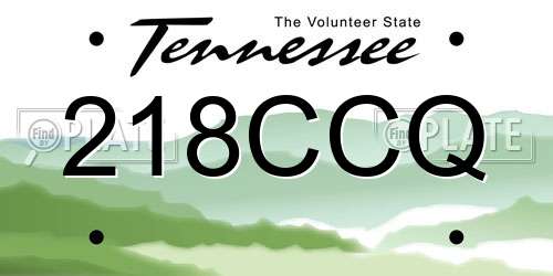 218CCQ Tennessee License Plate