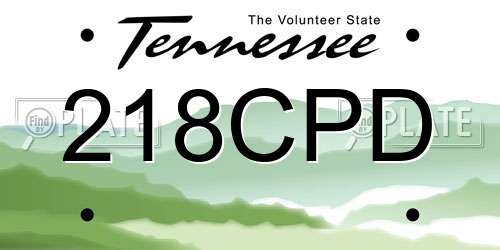218CPD Tennessee License Plate