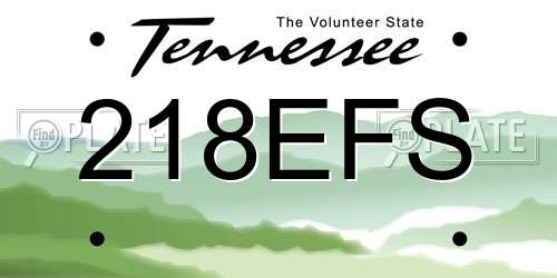 218EFS Tennessee License Plate