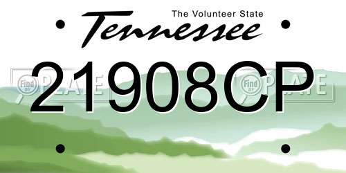 21908CP Tennessee License Plate