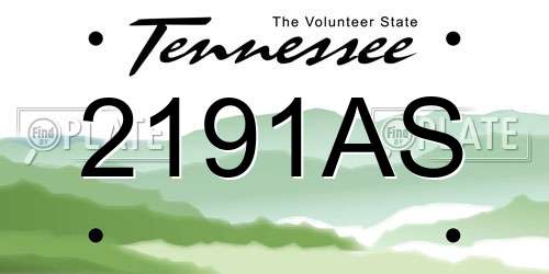 2191AS Tennessee License Plate