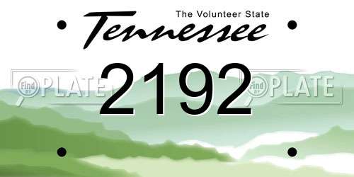 2192 Tennessee License Plate