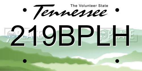 219BPLH Tennessee License Plate