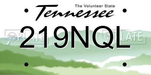 219NQL Tennessee License Plate