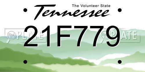 21F779 Tennessee License Plate