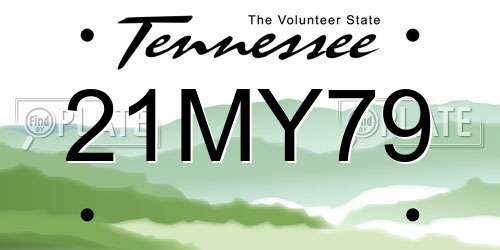 21MY79 Tennessee License Plate