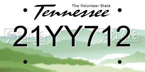 21YY712 Tennessee License Plate