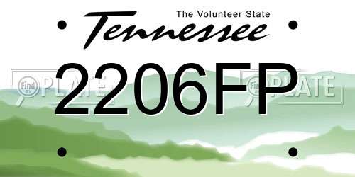 2206FP Tennessee License Plate