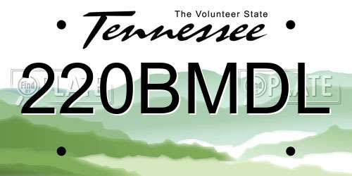 220BMDL Tennessee License Plate
